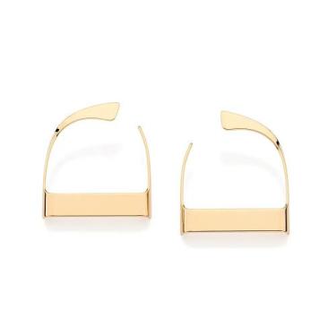 Imagem de Brincos banhado ouro 3x 24k 18k e 22k feminino meia argola grande maxi
