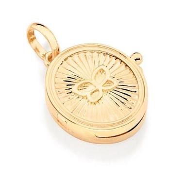 Imagem de Pingente  banhado ouro 3x 24k 18k e 22k  feminino casal oval relicário