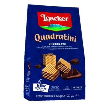 Imagem de Mini Biscoito Wafer Quadrantine Chocolate Loacker 125 Gr