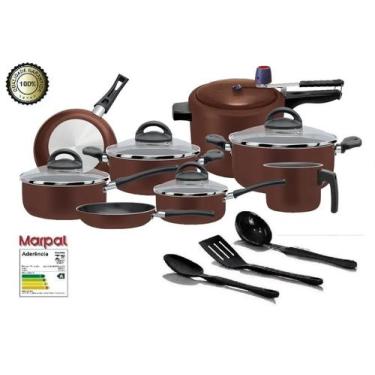 Imagem de Conjunto de Panelas Antiaderente Marpal Classic Original, Marrom