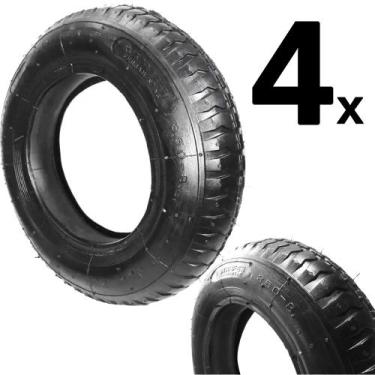 Imagem de Kit 4 Pneu Para Carrinho de Mão Pedreiro 3,50 X 8 - Starfer