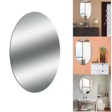 Imagem de 10 Espelhos Adesivo Decorativo Oval Banheiro Quartos 20x30cm - Top Mix