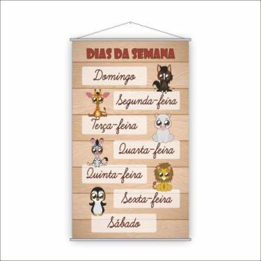 Imagem de Banner Pedagógico Escolar - Dias Da Semana Cursivo 120X65Cm - Plimshop