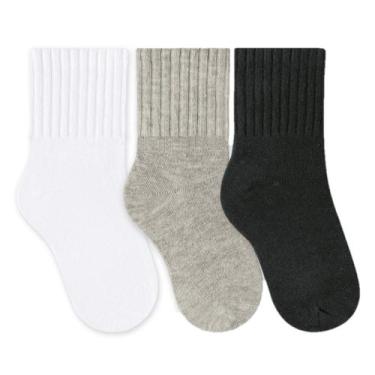 Imagem de Kit 3 pares de meias Soquete Cano Médio Infantil Algodão Selene 2370, 