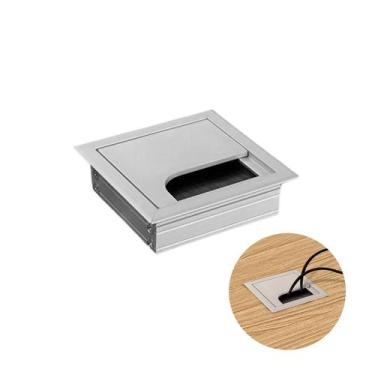Imagem de Passa Cabo Max Alumínio Anodizado Quadrado Para Mesas 8 X 8 Cm - Maxim