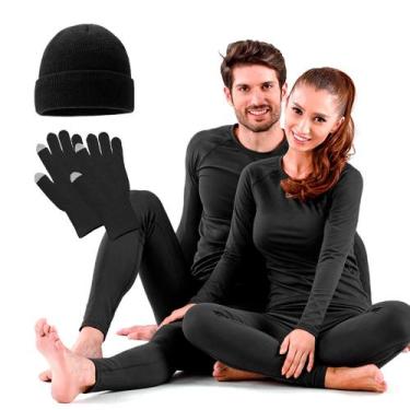 Imagem de Conjunto Térmico Kit Frio Blusa Calça Segunda Pele Inverno + Gorro + L