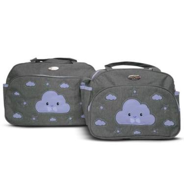 Imagem de Kit Sacola Maternidade Infantil Com Frasqueira Mave Baby, Cinza Turque