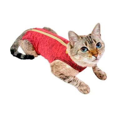 Imagem de Roupa Cirúrgica Pet Med Para Gatos Duo Dry Rosa - Tamanho 1