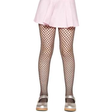 Imagem de Meia-Calça Infantil Lupo 02513-002 Arrastão, Preto, M (6-8 anos)