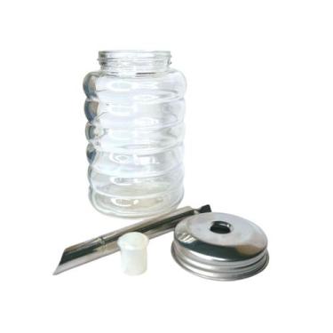 Imagem de KIT 4 Açucareiros de Vidro com Bico Dosador Inox Restaurante - Euro