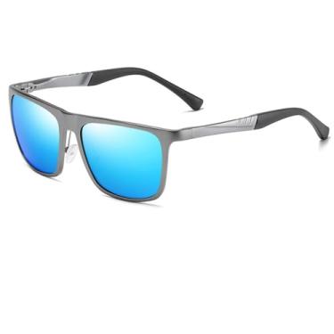 Imagem de Óculos de sol polarizados masculinos UV400 Retro Óculos de sol de alumínio e magnésio Armação de óculos para dirigir, pesca, esportes femininos, óculos de viseira, arma gelo azul, 1245