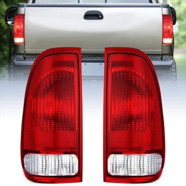 Imagem de Nilight Conjunto de lanterna traseira compatível com 1997 1998 1999 2000 2001 2002 2003 2004 2005 2006 2007 Ford F150 Styleside F250 F350 F450 F550 Super Duty Red Par de estilo original