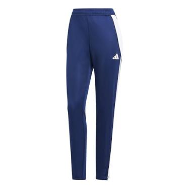 Imagem de adidas Calça de treino feminina Tiro 24, Equipe azul marinho/branco, Small Tall