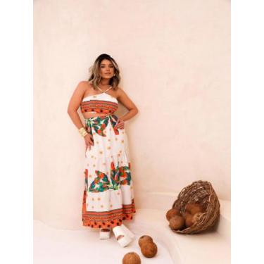 Imagem de Conjunto cropped e saia longa 3 marias estampado cod1996 - LALOKA, Lar