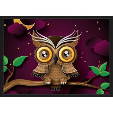 Imagem de Quadro Decorativo Coruja Abstrato Animais Decoração Com Moldura - Vita