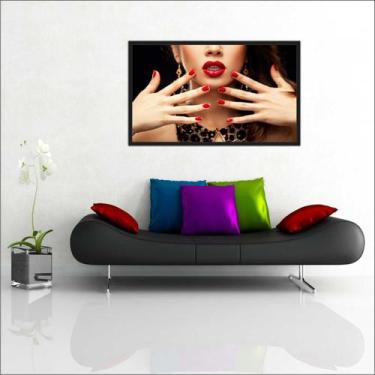 Imagem de Quadro Decorativo Maquiagem Salão De Beleza Fashion Hair Com Moldura 1