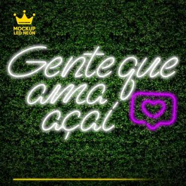 Imagem de Painel Neon Led em Acrílico Personalizado - Gente que ama açaí 0,60 x 