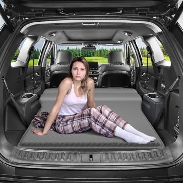 Imagem de DikaSun Colchão de ar SUV, colchão de cama de carro autoinflável de espuma viscoelástica para SUV, almofada de dormir de carro de acampamento de viagem com bolsa de armazenamento