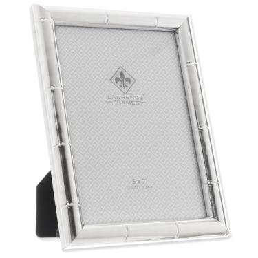 Imagem de Lawrence Frames Moldura prateada - Design de bambu - 12 x 18 cm