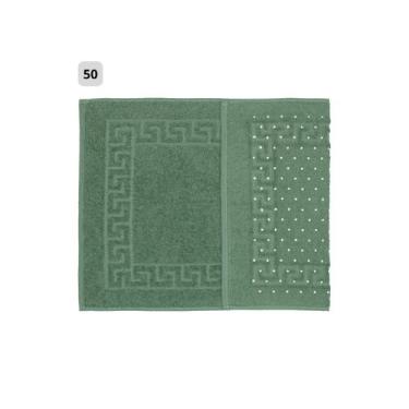 Imagem de Piso de Banheiro Emborrachado Grosso 100% Algodão MAFRATEX, Verde