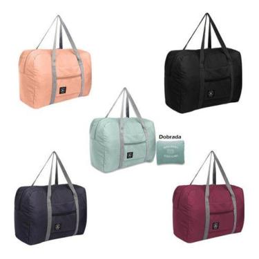 Imagem de Bolsa De Viagem Mala De Mão Feminina Impermeável Dobrável - Tem Tudo O