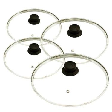 Imagem de Jogo 4 Tampas de Vidro Avulsas p/ Panelas 20, 22, 24 e 28CM - Okayshop