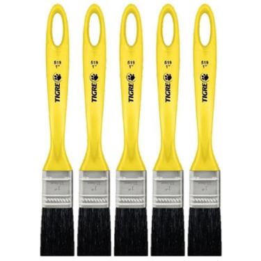 Imagem de Kit 5 Pincel Trinchas Para Pintura Tigre Media 519 1 Polegada Cerda Pr