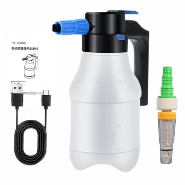 Imagem de Generic Kit de pulverizador de espuma elétrico para carro de 1,5 litros 28x11,5 cm Carregamento USB portátil para limpeza doméstica e uso em jardins Leve