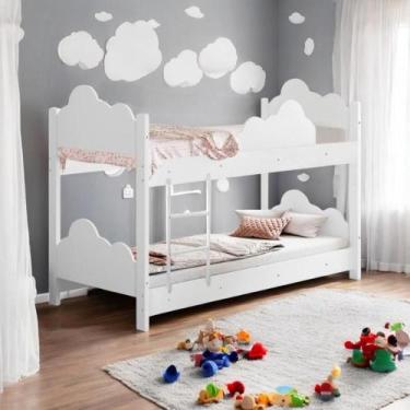 Imagem de Beliche Mini Cama com Escada Vanessa Branco - Mais de Casa