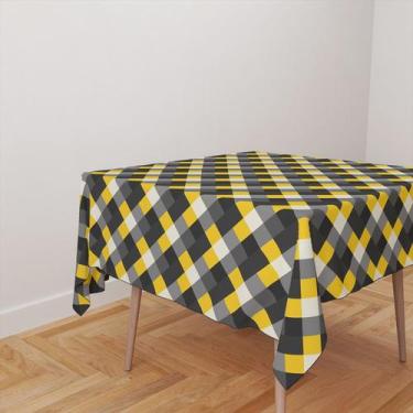 Imagem de Toalha De Mesa Quadrada 4 Lugares Tecido Oxford Escandinavo Amarelo TL