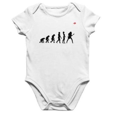 Imagem de Body Bebê Algodão Evolução da Guitarrista - Foca na Moda, Branco, GG