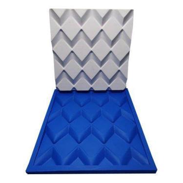 Imagem de Forma Silicone Gesso Parede 3D - Polígonos - Xmoldes Formas 3D