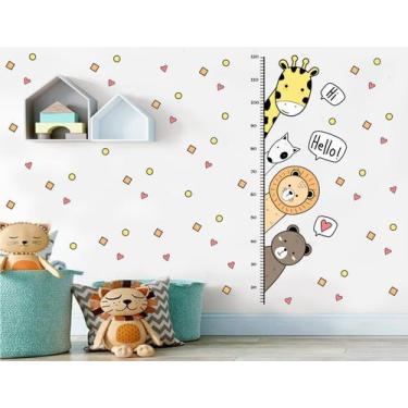 Imagem de Adesivo de Parede Régua de Crescimento Girafa Leão Urso - Adesivos Kig