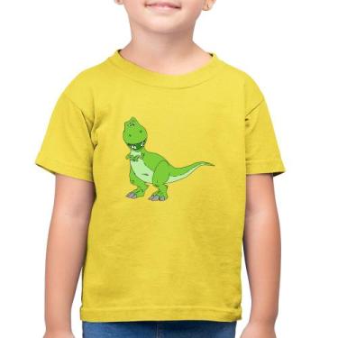 Imagem de Camiseta Algodão Infantil Dinossauro - Foca na Moda, Amarelo canário, 