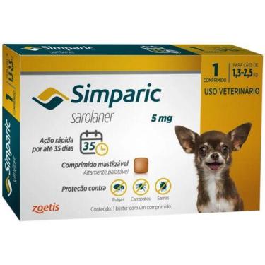 Imagem de Antipulgas Simparic 5mg Caes 1,3-2,5kg Caixa C/ 1comprimido - Zoetis