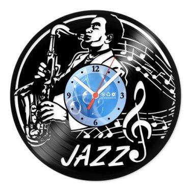 Imagem de Relógio De Parede Disco Vinil Música - Sax Jazz - VMU-066 - Modernarte