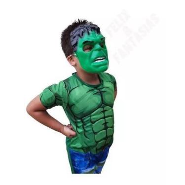 Imagem de Fantasia Infantil Hulk C Enchimento Curto Luxo - Compra Certa, G VESTE