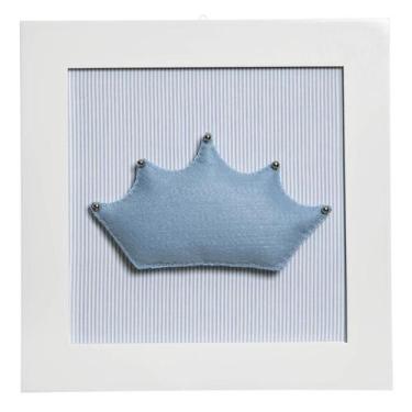 Imagem de Quadro Decorativo Corôa Azul Quarto Bebê Infantil Menino - Potinho de 