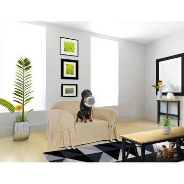 Imagem de Capa para Sofá de 1 Lugar Luxo em Brim Sarja 100% Algodão Confortável 