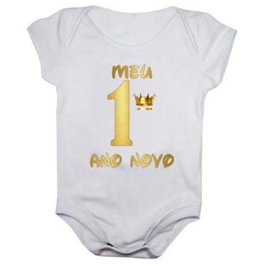 Imagem de Body de bebê manga curta meu primeiro ano novo - Calupa, 3-6M