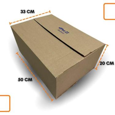 Imagem de Caixa de Papelão Kraft para Mudanças e Envio 50x33x20 Kit com 3 Unidad