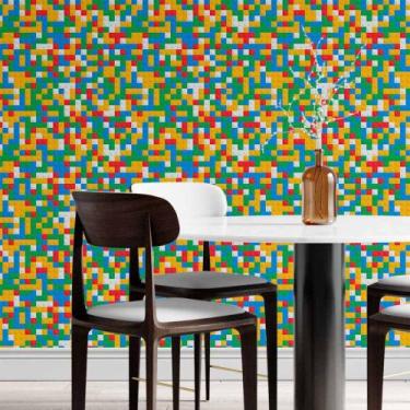 Imagem de Papel De Parede Adesivo Geométrico Lego N014124 Rolo 0,58x3M - Adesivo