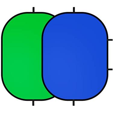 Imagem de Fundo dobrável Selens 150 x 100 cm, fundo pop up com bolsa de transporte para YouTube, transmissão de fotos, estúdio, retrato fotográfico, Green Blue