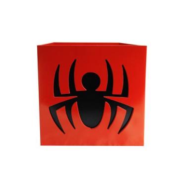 Imagem de Caixa Organizador 3D Modelo Aranha 30x26x25 Mdf 6mm Madeira Pintado - 