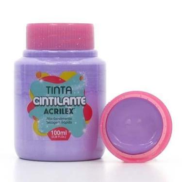 Imagem de Tinta PVA Cintilante 100ml - Acrilex, 528 - LILÁS