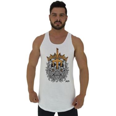 Imagem de Regata Longline Estampada Masculina MXD Conceito Caveira com Tridente,