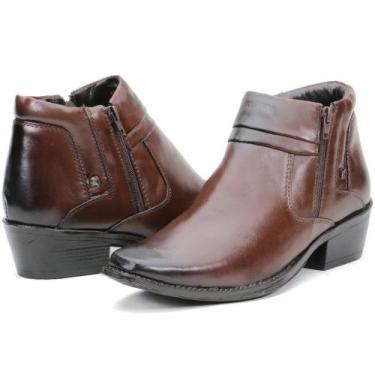 Imagem de Bota Masculina Social em Couro Bico Fino Salto 5cm Macia - Kéffor, Mar