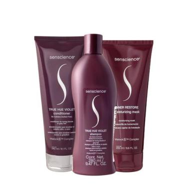 Imagem de Senscience True Hue Violet Shampoo Condicionador e Máscara (3 produtos