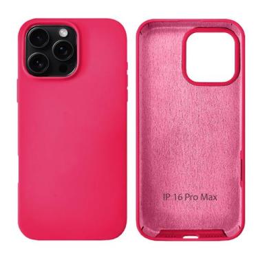 Imagem de Capinha Compatível com iPhone 16 Pro Max Silicone com interior aveluda