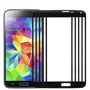 Imagem de HONGYAN Peças de substituição de telefone celular 10 pcs Lente de vidro exterior da tela frontal para Samsung Galaxy S5 / G900 Acessórios telefônicos